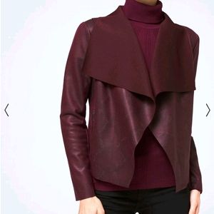 WHBM drape front jacket in Cabernet